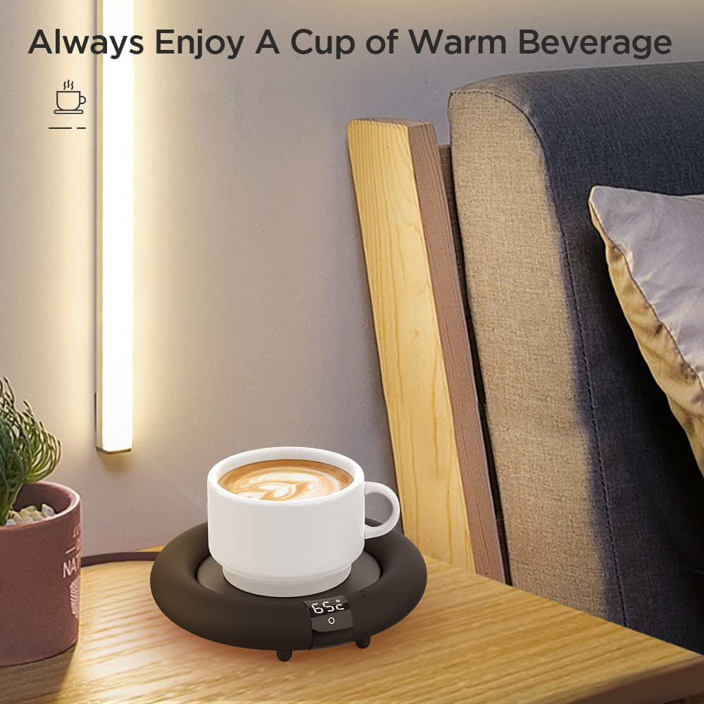 2022 New Smart Coffee Mug Warmer for Coffee Tea, Coffee Cup Warmer for Desk, Auto Shut Off, 3 Temp up to 75℃, Touch Switch, LED Display Warmer Plate for Coffee Tea Water Milk -Coffee Gift (No Cup)